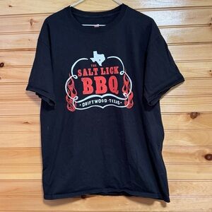 The Salt Lick BBQ Driftwood Texas Black Graphic Short Sleeve Tee Large